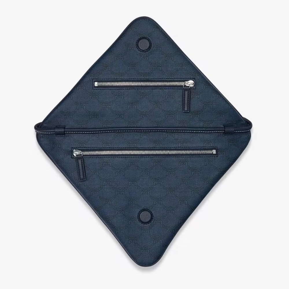 MCM Navy Triangle Belt Bag - Picture 3 of 4